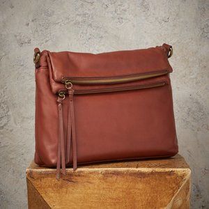 Margot Mickey Double Zip Versatile Hobo in Brandy